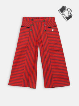 Blue Giraffe - Red Striped Trousers