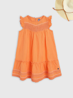 Blue Giraffe - Orange Solid Dress