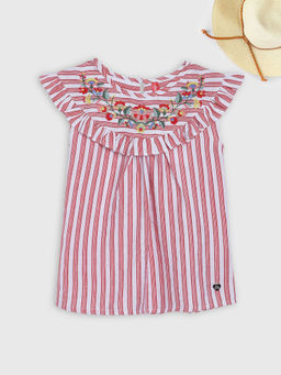 Blue Giraffe - Striped Pink Tops