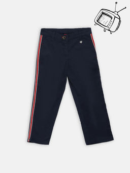 Blue Giraffe - Navy Blue Straight Trousers