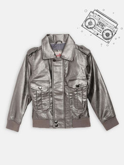 Blue Giraffe - Silver Solid Bomber