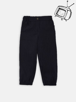 Blue Giraffe - Navy Blue Striped Regular Fit Jogger