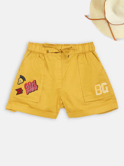 Blue Giraffe - Yellow Solid Regular Fit Shorts