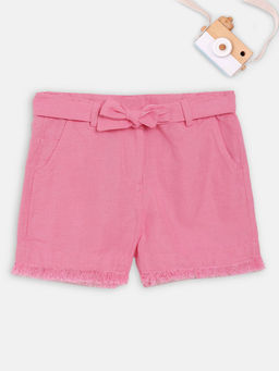 Blue Giraffe - Solid Pink Shorts