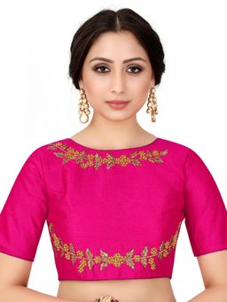 Mimosa - Pink Semi Stitched Raw Silk Blouse