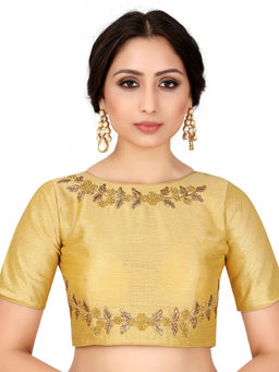 Mimosa - Gold Semi Stitched Raw Silk Blouse