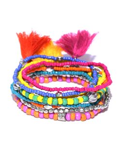 Blueberry - Multicolor Beaded Bracelets (Pack of 8)