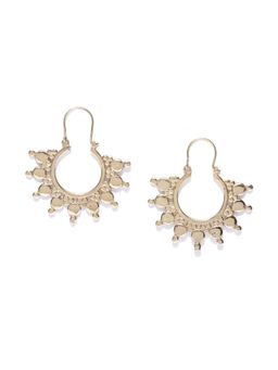 Blueberry - Gold Plated Metal Detailing Drop Earrings