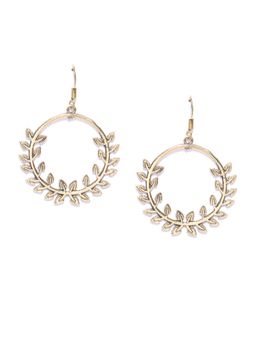Blueberry - Gold Plated Metal Detailing Drop Earrings