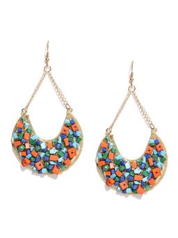 Blueberry - Gold Tone Multicolor Beaded Earrings
