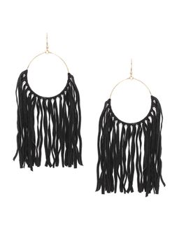 Blueberry - Black Suede Drop Earrings
