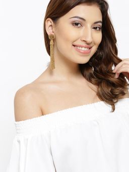 Blueberry - Gold Tone Beaded Drop Earrings