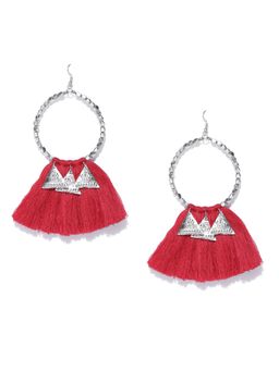 Blueberry - Red Tassel Earrings