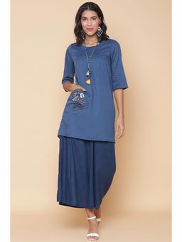 Biba - Blue Cotton Kurta