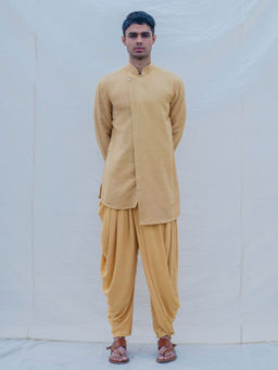 Bohame - Beige Gold Kurta With Pajama (Set of 2)