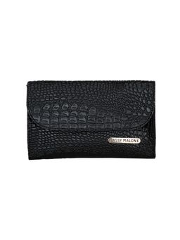 Bagsy Malone - Black Stylish Crocodile Print Clutch