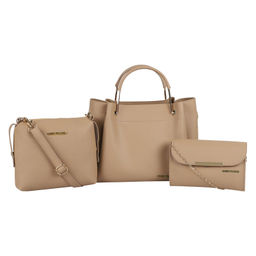 Bagsy Malone - Beige Women's Tote Combo Bag Of 3 Handbags