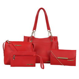 Bagsy Malone - Red Women's Tote Combo Bag Of 4 Handbags