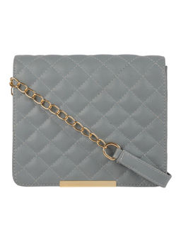 Bagsy Malone - Quilted Embroidery Sling Bag With Chain Strap