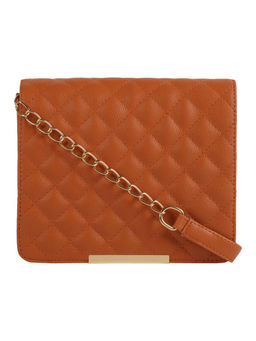 Bagsy Malone - Quilted Embroidery Sling Bag With Chain Strap