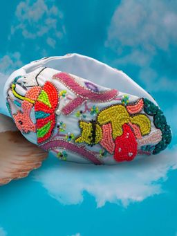 Hair Drama Co. - Nutty Love Headband - White & Yellow