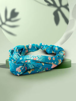 Hair Drama Co. - Blue Deer Printed Cross-Knot Turban