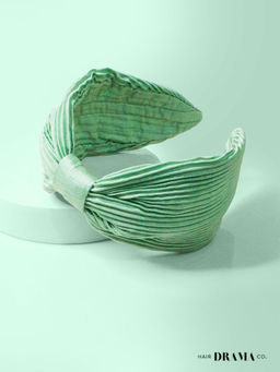 Hair Drama Co. - Pleated Knotted Headband - Green