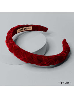 Hair Drama Co. - Velvet Braided Headband - Red