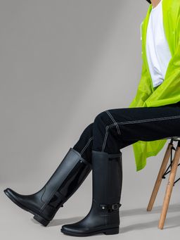 Twenty Dresses by Nykaa Fashion - Black Buckled To Me Rainwear Boots