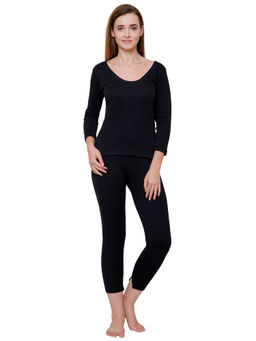 Bodycare - Black Solid Women Thermal Lower Black