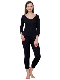 Bodycare - Black Solid Women Thermal Top Black