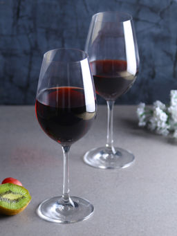 Bohemia Crystal - Viola Red Wine Glass Set, 450ml, Set of 6, Transparent