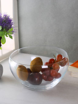 Bohemia Crystal - Gandola Fruit Glass Bowl 235mm,Set of 1,Transparent,Non Lead Crystal