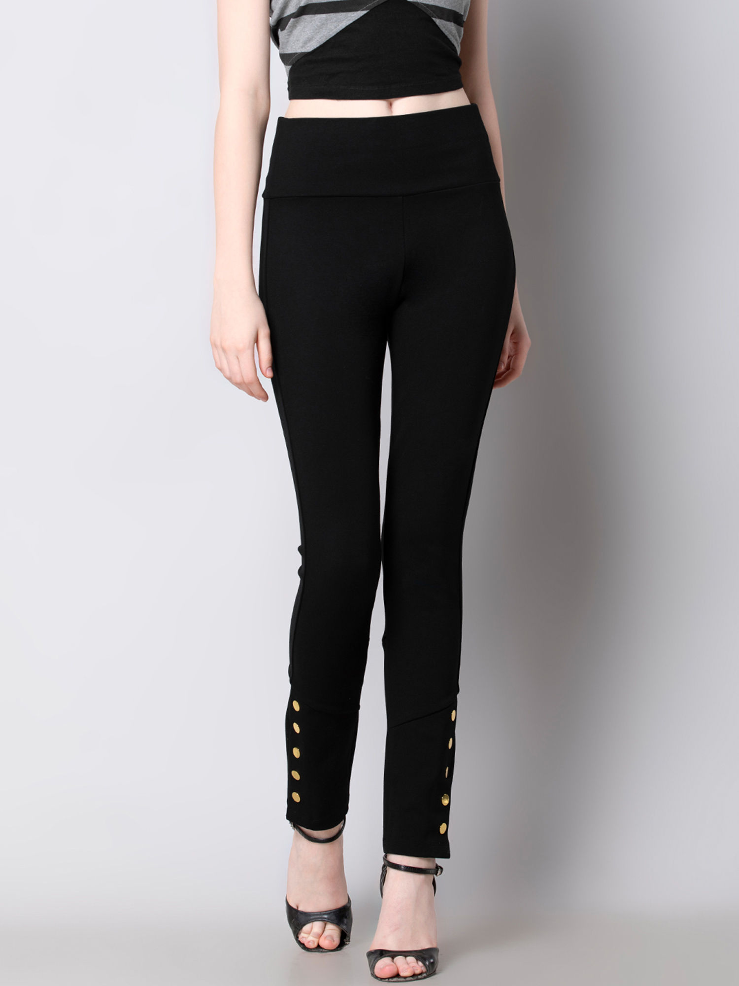 Buy Faballey Black Buttoned Side 