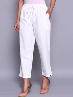 Biba - Off White Solid Pant