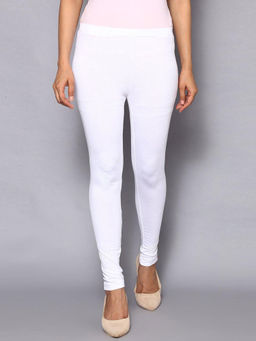 Biba - White Viscose & Lycra Leggings