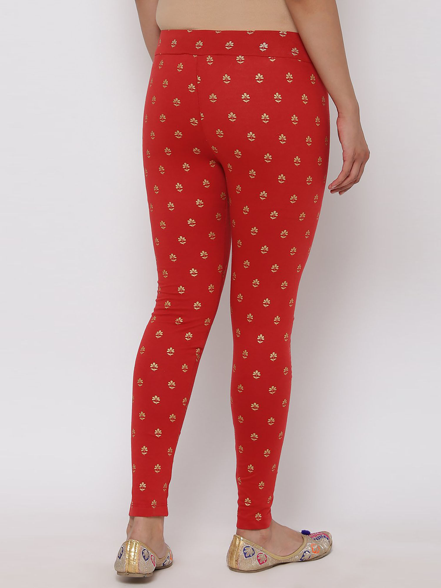 Buy Biba Red Printed Leggings Online 