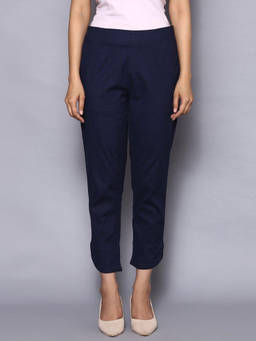 Biba - Navy Viscose Lycra Pants
