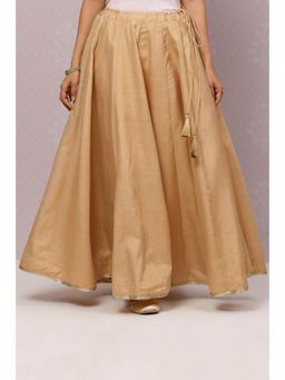 Biba - Gold Flared Metallic Cotton Skirts