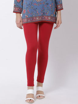 Biba - Dark Red Cotton Lycra Leggings