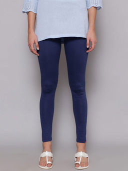 Biba - Navy Cotton Lycra Anklet Pants