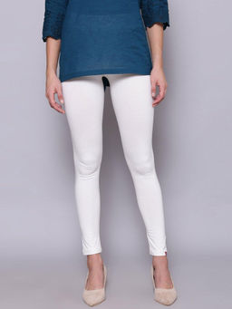 Biba - White Cotton Lycra Anklets