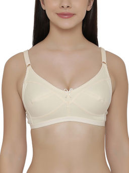 Clovia - Cotton Rich Solid Non-Padded Full Cup Wire Free Full Figure Bra - White