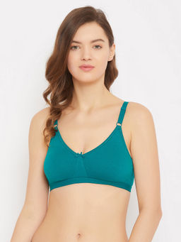 Clovia - Non-Padded Non-Wired Full Cup T-Shirt Bra - Cotton - Green
