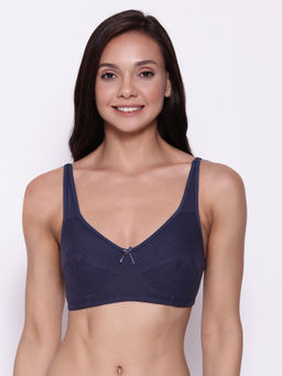 Clovia - Non-Padded Non-Wired Bra in Navy - Cotton