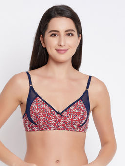 Clovia - Non-Padded Non-Wired Full Cup Printed Bra - Red