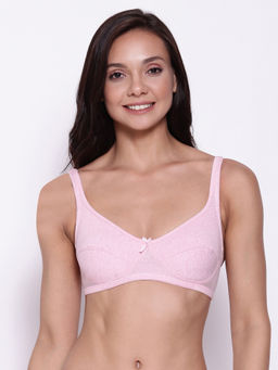 Clovia - Non-Padded Non-Wired Full Cup Bra in Pink - Cotton