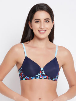 Clovia - Padded Non-Wired Full Cup Multiway T-Shirt Bra - Blue