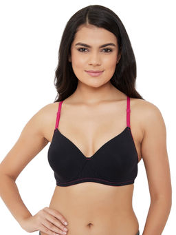 Clovia - Padded Non-Wired Multiway T-Shirt Bra In Black
