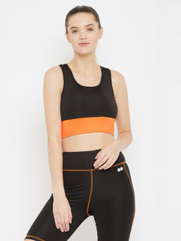 Clovia - Padded Wirefree Medium Impact Sports Bra - Orange